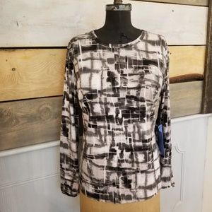 Abstract Black and White Women's Top